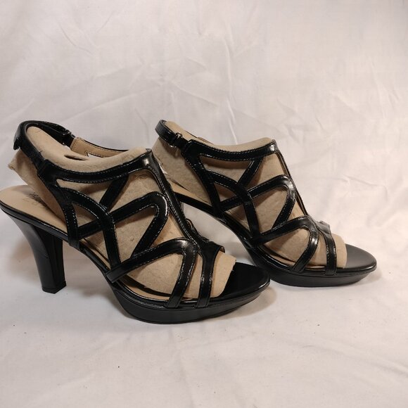Naturalizer Danya Black Strappy Platform Heels - Picture 3 of 10